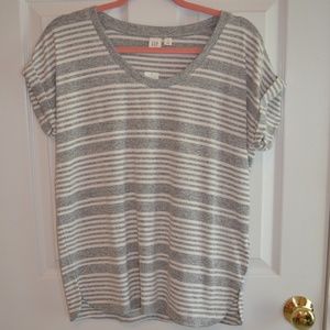 Grey and White Stripe Softspun Top